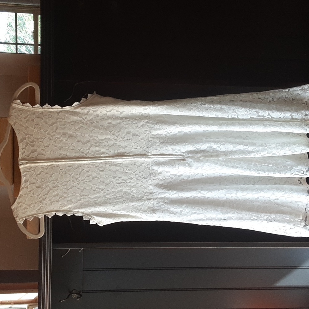 AUW lace sleeveless dress,late 90's creamy white color sizeL - Picture 2 of 7